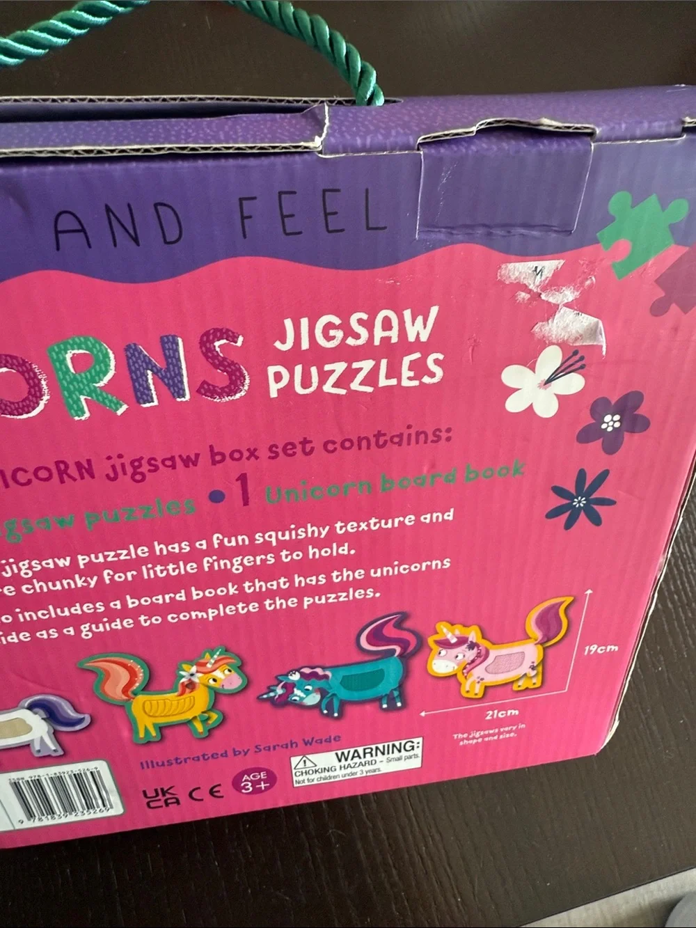 NWT Unicorns Touch and Feel Sensory Jigsaw Puzzles - Pink